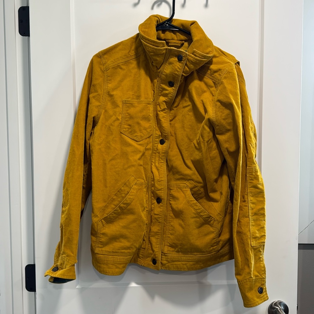 Vintage Eddie Bauer Mustard Yellow Corduroy Moto Jacket Size XL